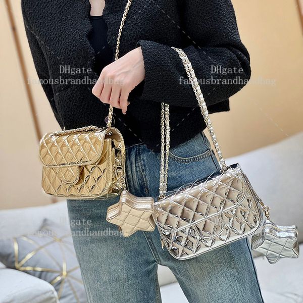 Mini Flap Bag 19CM Star Coin Purse Mirror quality Crossbody Designer Bags Patent Leather Shouler Bag Designer Bag Handbag High Quality With