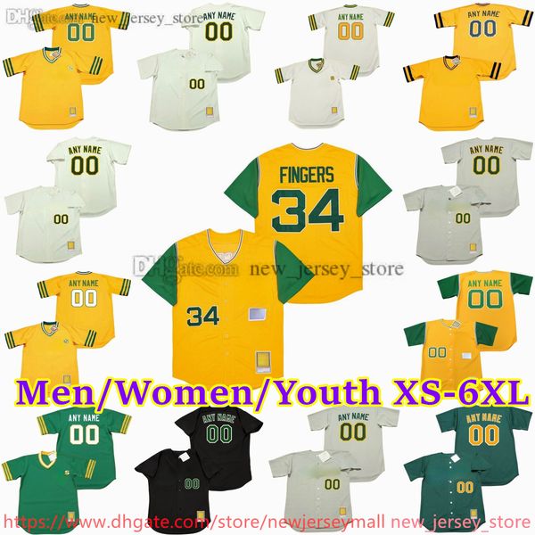 Custom XS-6XL Movie Throwback Baseball Jersey 33 JOSE CANSECO 24 RICKEY HENDERSON 9 REGGIE JACKSON VIDA BLUE SCOTT HATTEBERG DENNIS ECKERSLE