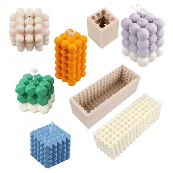 Multiple style Silicone Candle Mold High Quality Round Bubble Ball Cube Resin Soap Baking Mold Aromatherapy Candle Plaster MouldC241224