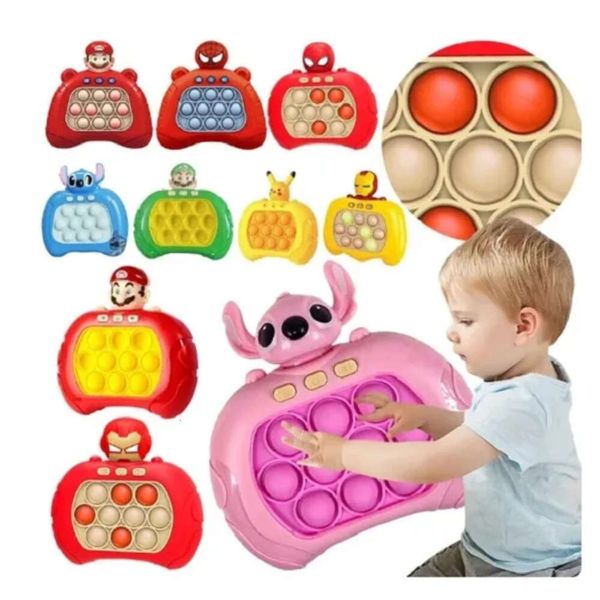 Quick Push Hine New Bubbles Cartoon Pop Game Anti Stress Squeezing Toys Adult Kids Birthday Gift