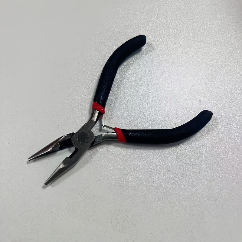 TEMU Versatile 4.5" Mini Needle Nose Pliers - Metal, Non-slip Grip For Diy Crafts, Jewelry Making & Electronics Repair