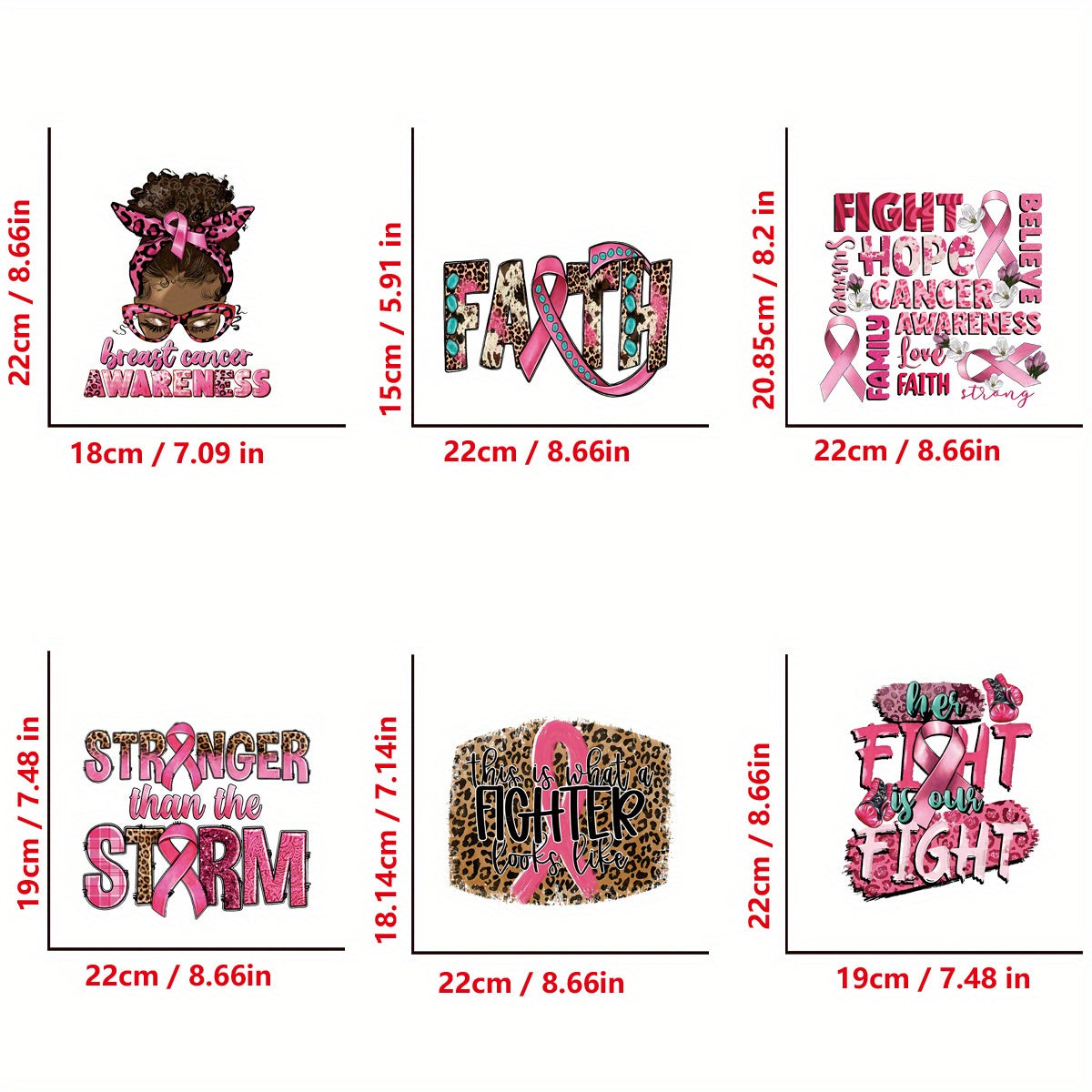 TEMU 6pcs-set Breast Designs Diy Iron On Transfers Stickers Washable Heat Transfers Sticker Breast Heat Pressed Decals Patch For T- Jeans Backpack