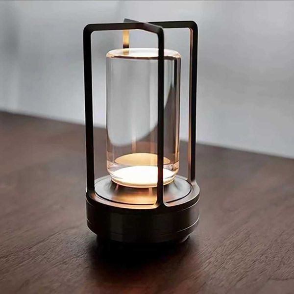 LED Table lamp Plastic rechargeable touch dimming light restaurant bedroom home outdoor decoration camping atmosphere light Z250211