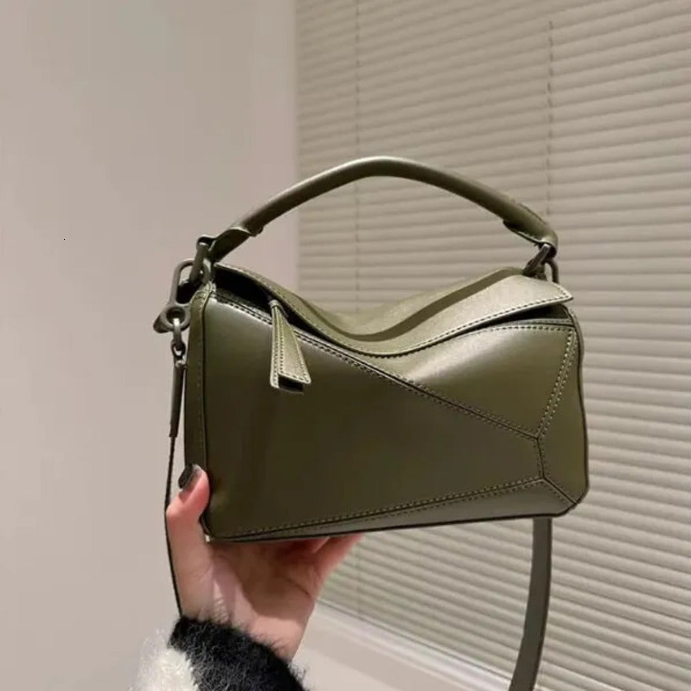 beach Designer Crossbody Bags for Women Top Handle High Grade Real Leather Fashion Puzzles Design Shoulder Bag with Two Straps Lady Handbags 29