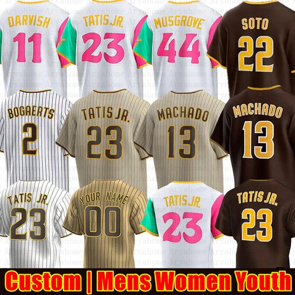 Custom 23 Fernando Tatis Jr. Baseball Jerseys Manny Machado Tony Gwynn Ha-Seong Kim Wil Myers Yu Darvish Jake Cronenworth Xander Bogaerts Tr