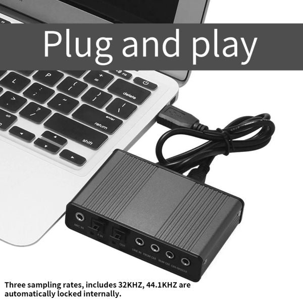 USB 2.0 Sound Card 6 Channel 5.1-7.1 Optical External Audio Card SPDIF Controller CM6206 Chipset for PC Laptop Desktop Tablet