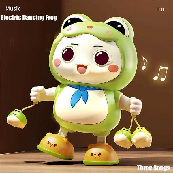 Electronic Pets Dancing Toy With Swing Light sic Cute Frog Cartoon Baby Learning To Crl Toys For Kids Gift Y250212