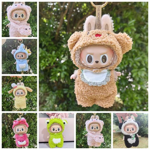 Dolls 17cm Cute Mini Plush DollS Clothes Outfit Accessories For Korea Kpop Exo Idol Dolls Bear Jumpsuit Clothing DIY Kids Gift 240716 S2527