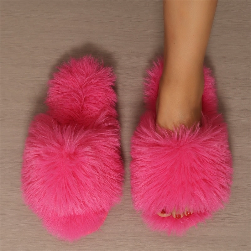 Womens Indoor Slippers 2024 Autumn and Winter Plush Home Lazy Slippers Anti slip Durable Fashion Warm Sandals Slippers 240914