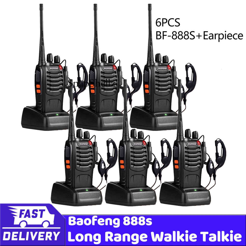 2Pcs 4Pcs 6Pcs Baofeng Bf-888S With Headphones 5Km Long Range Walkie Talkie Two Way Radio Channel 16 Self-Driving Travelling