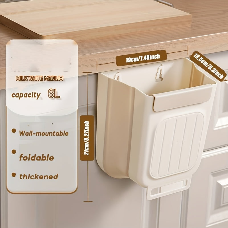 TEMU Foldable Trash Can Household Kitchen Cabinet Hanging Garbage Storage Thickened Large Diameter Multi-functional Trash Can
