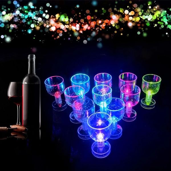 Wine Glasses LED Flash Color Change Water Activated Light Up Champagne Beer Whiskey 50ml Drinkings Glass Sleek Design Drinking Glass Cocktai