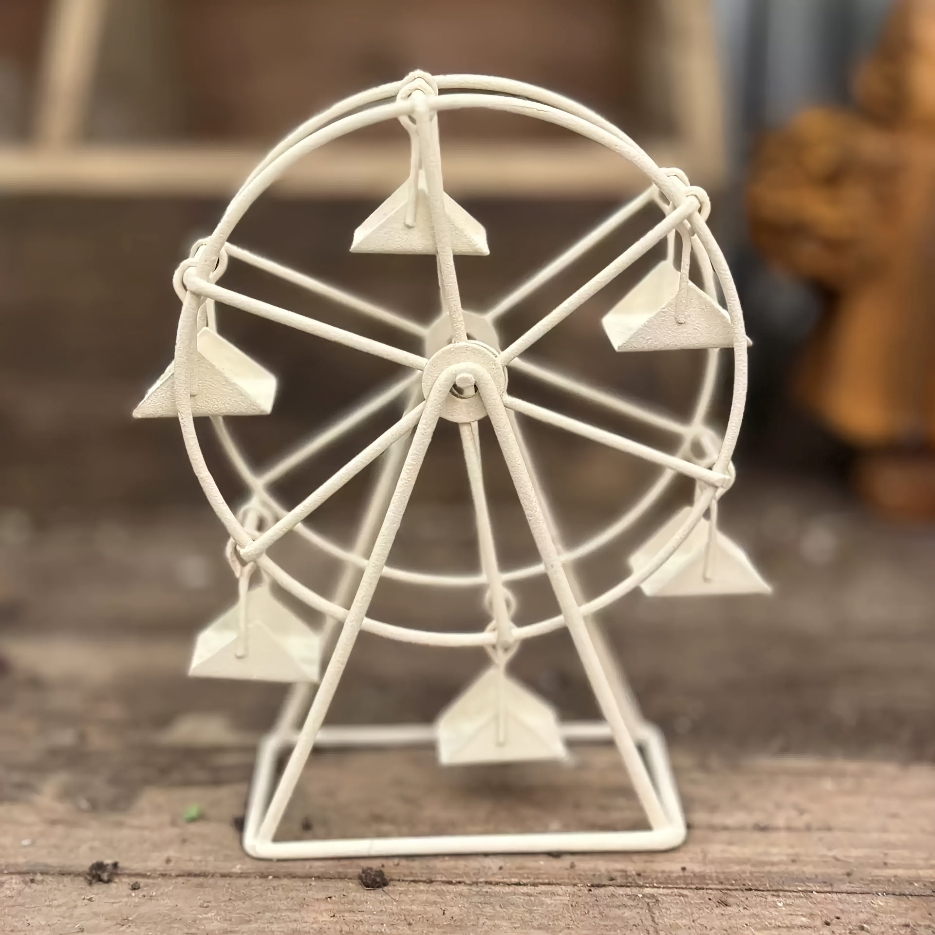 TEMU 1pc Vintage Industrial Wheel Decor - Tabletop Decoration With Spoke , No Electricity Needed, For Living Room, Office, Wedding - & Event