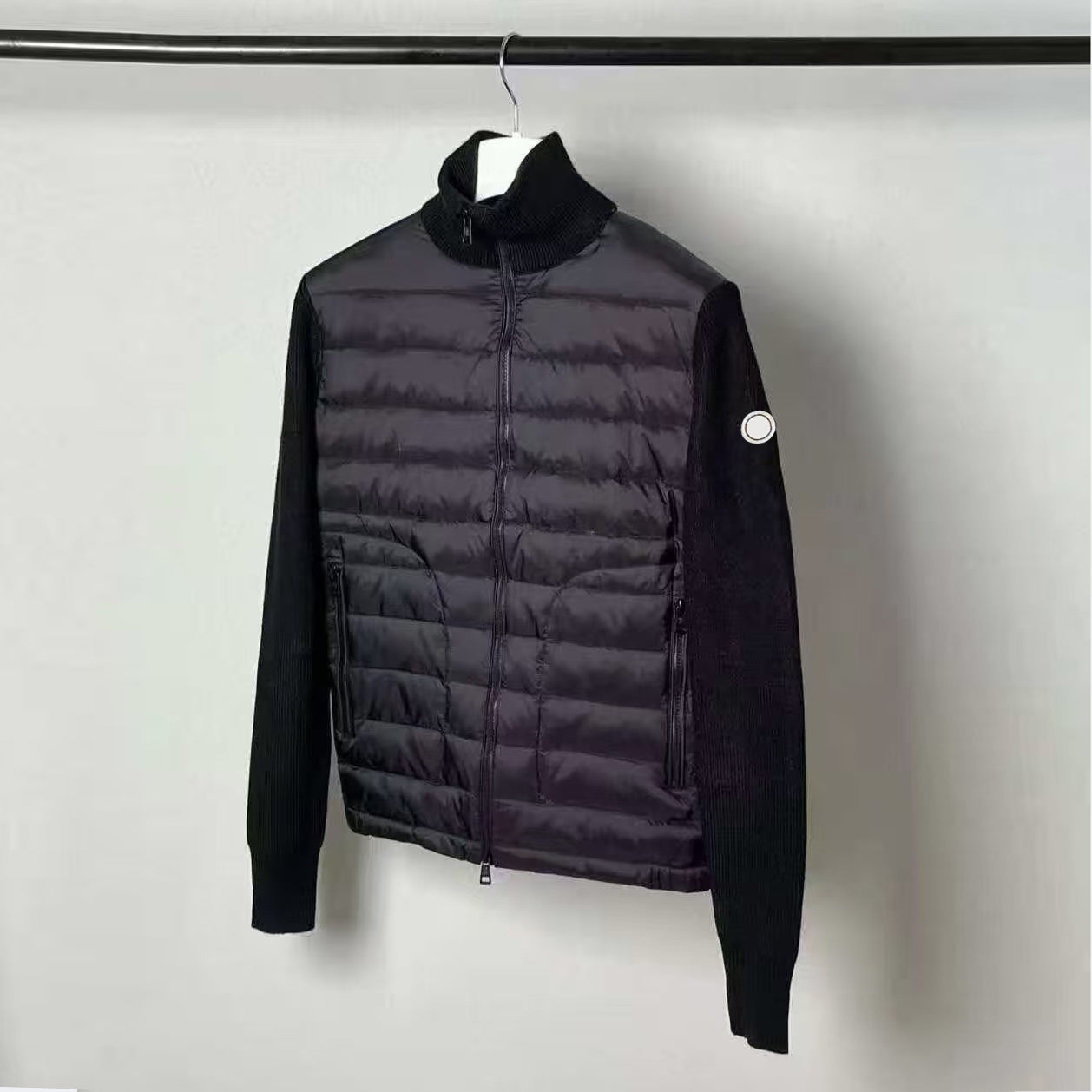 Women jackets Parkas Men&#039;s Embroidered Autumn winter coats knit Badge Stand Collar Knitted Splice Sweater Lightweight Jacket Sweater Casual Jac