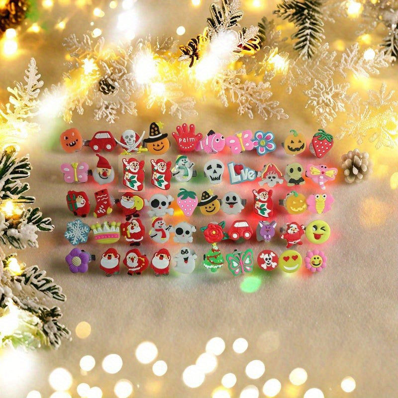 TEMU 50pcs Luminous Ring Toys, Party Supplies, Easter Fillers, Christmas Gifts, Halloween Gifts, Children's Day Gifts, Classroom Prizes, Candy Belt