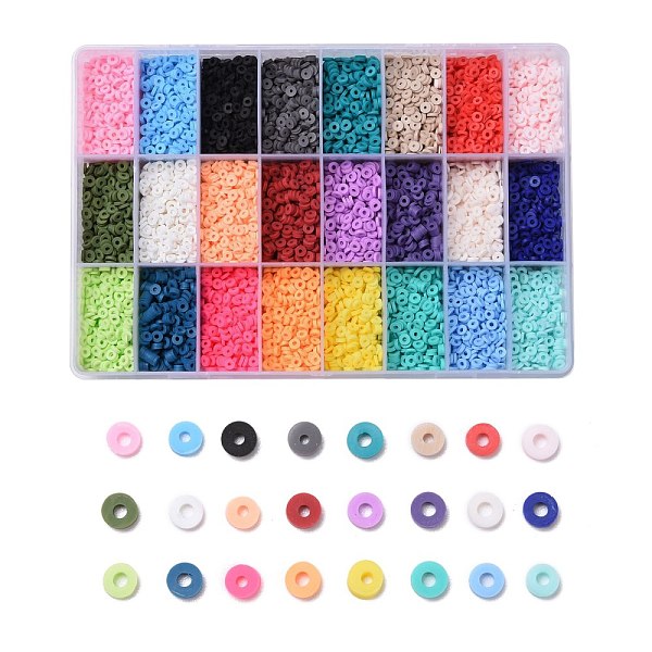 240G 24 Colors Handmade Polymer Clay Beads
