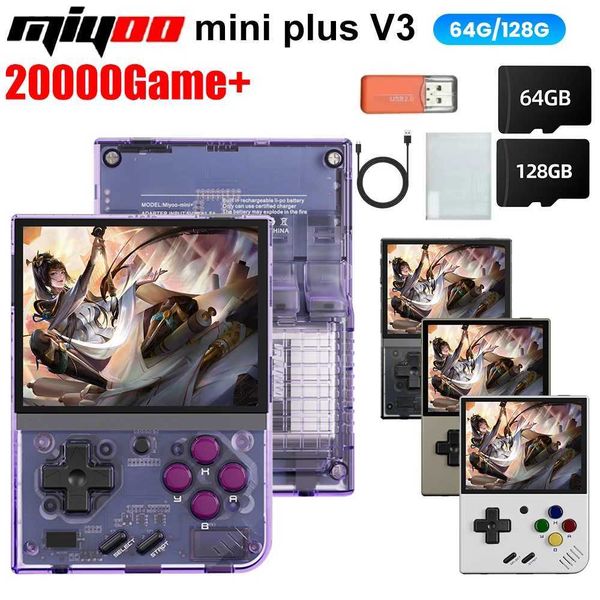 MIYOO Mini Plus Portable Retro Handheld Game Console V3 Mini+ IPS Sn Classic Video Game Console Linux System Childrens GiftXJ250211