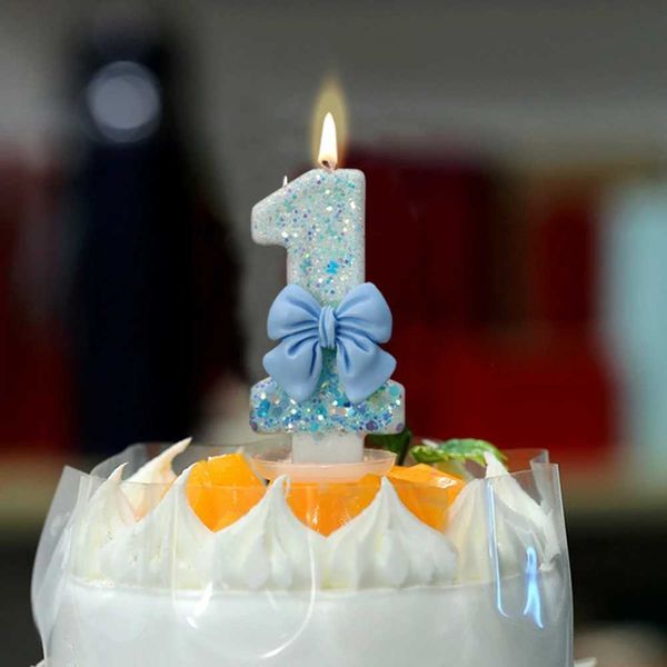 1PC Fantasy Blue Butterfly Digital Birthday Cake Candles Creative DIY Candles Suitable for Birthday Party Events Home Decoration Y240815