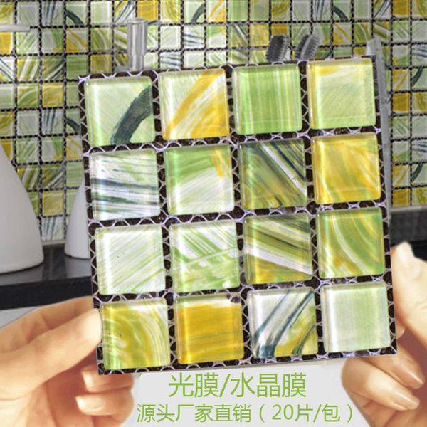 20 sheets-set mosaic wall stickers cross-border hot selling grid kitchen bathroom renovation waterproof stickers self-adhesive PVC wall stic