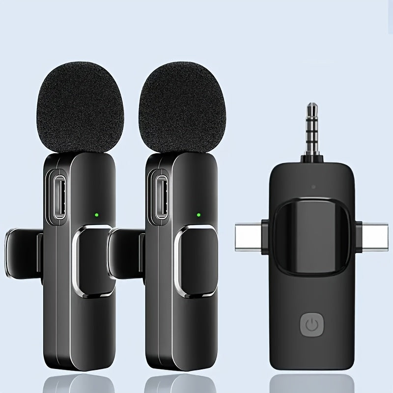 TEMU 3-in-1 Mini Cordless Lavalier Microphone, Quality, Wireless Lavalier 3-in-1 Plug-and-play Microphone, Suitable For A Of Mobile Phone Models, Slr