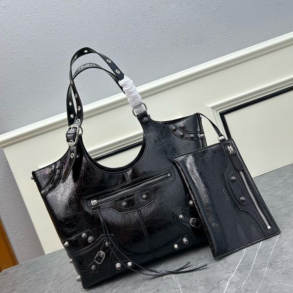 Designer bag Bucket Motorcycle tote bag black rodeo bag Punk Bag shoulder Bags Women Cycling Luxurys Leather Fashion Rivet Bags Handbags Und