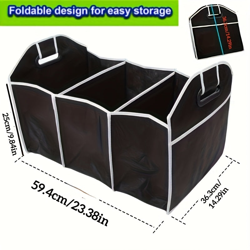 TEMU 1 Motors Trunk Storage Bag, Portable Foldable Waterproof Car Storage Bag, 3 Compartments, Suitable For Suvs, Trucks, And Sedans. 2 Blind Boxes