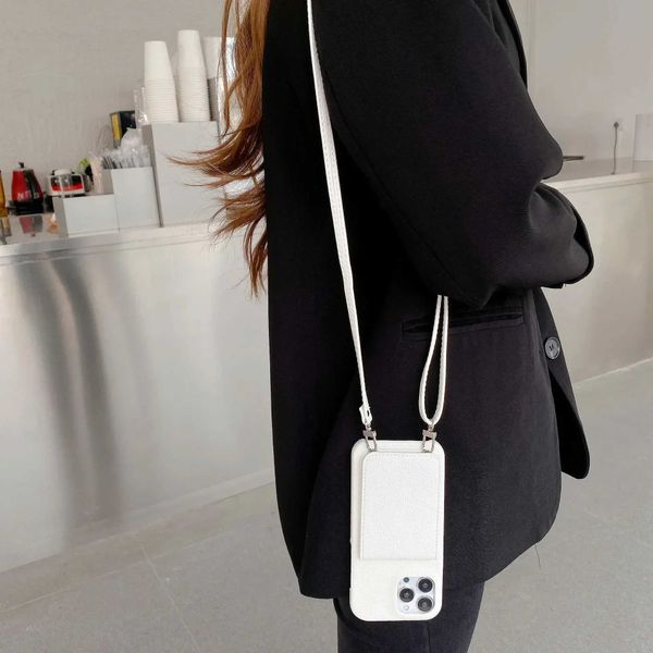 Designer Phone Case Cross body phone case suitable for iPhone 16 15 14 13 11 Pro Max Mini XS Max card slot bracket with adjustable hanging r