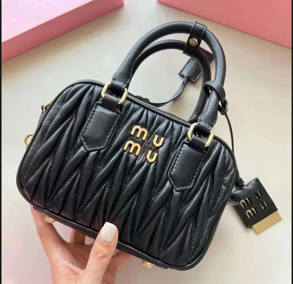 12A Mirror Quality Designer Too Pretty Bowling Bag Small Quilted Bag Pink Lambskin Purse Top Handle Handbags Real Leather Clutch Crossbody S