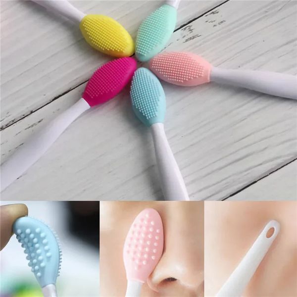 5-color silicone multifunctional face brush exfoliating blackhead cleaning brush lip cleaning tool professional beauty tool 240715