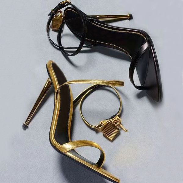 Latest fashion Stiletto Heel Sandals10.5cmWomen luxurious designer High Heels Summer Sandal Ankle Stra Dress shoefactory footwear 35-42
