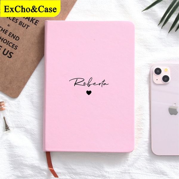 Notepads Personalised Name A5 A6 Notebook For School Stationery Leather Notebook Agenda Planner Notebook Diary Weekly Planner Goal Habit 220