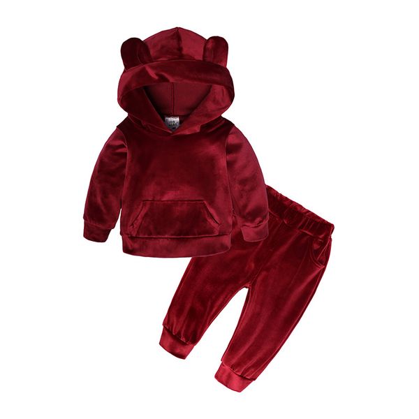 Clothing Sets 2PCS Baby Winter Clothes Set Toddler Tracksuits Kids Clothing Suits Children Boys Girls Cartoon Velvet Hoodies Pants S251153
