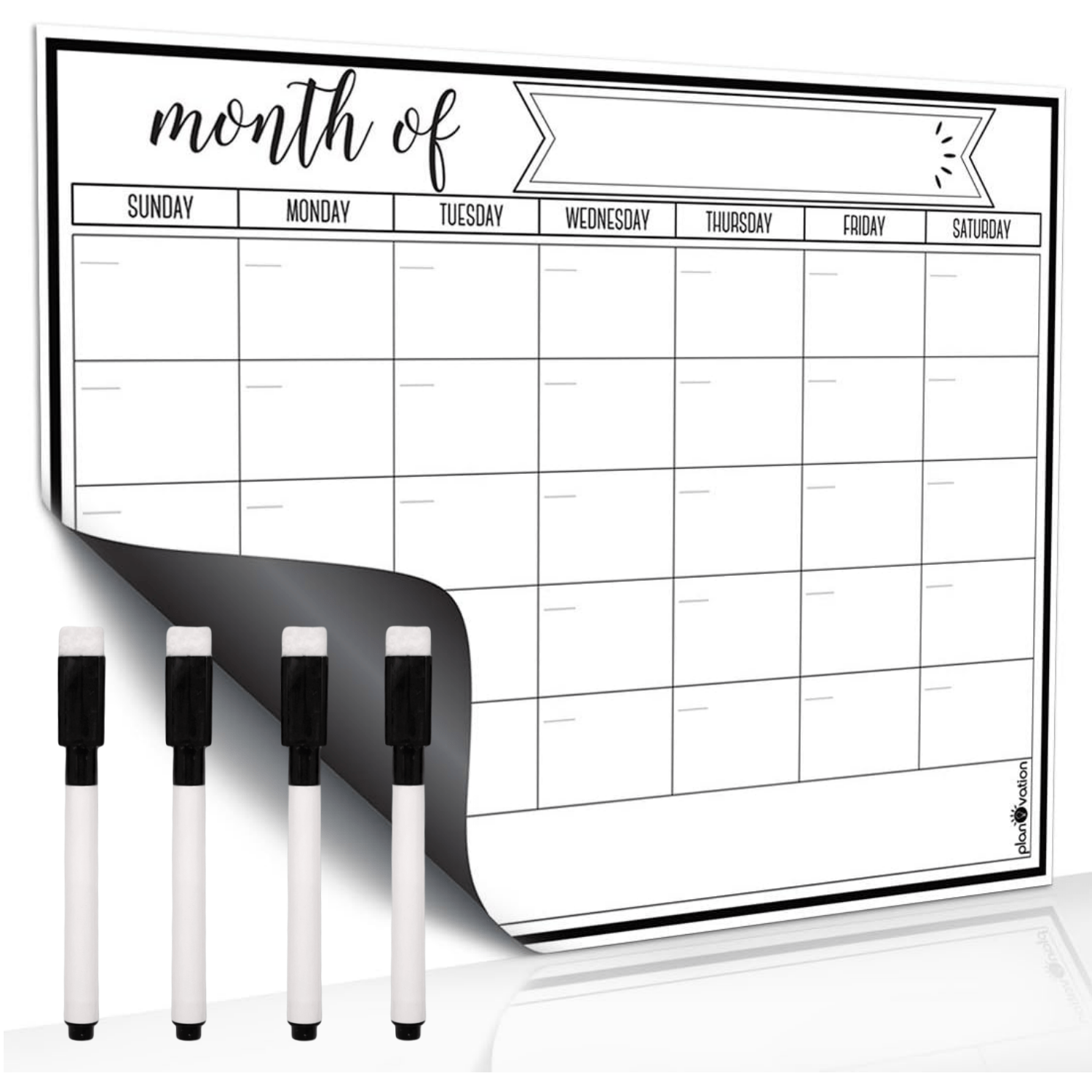 TEMU Magnetic Dry Erase Fridge Calendar Magnetic Calendar For Refrigerator Planner, 12" X 16" With 4 Markers, Kitchen Fridge Calendar In Monthly
