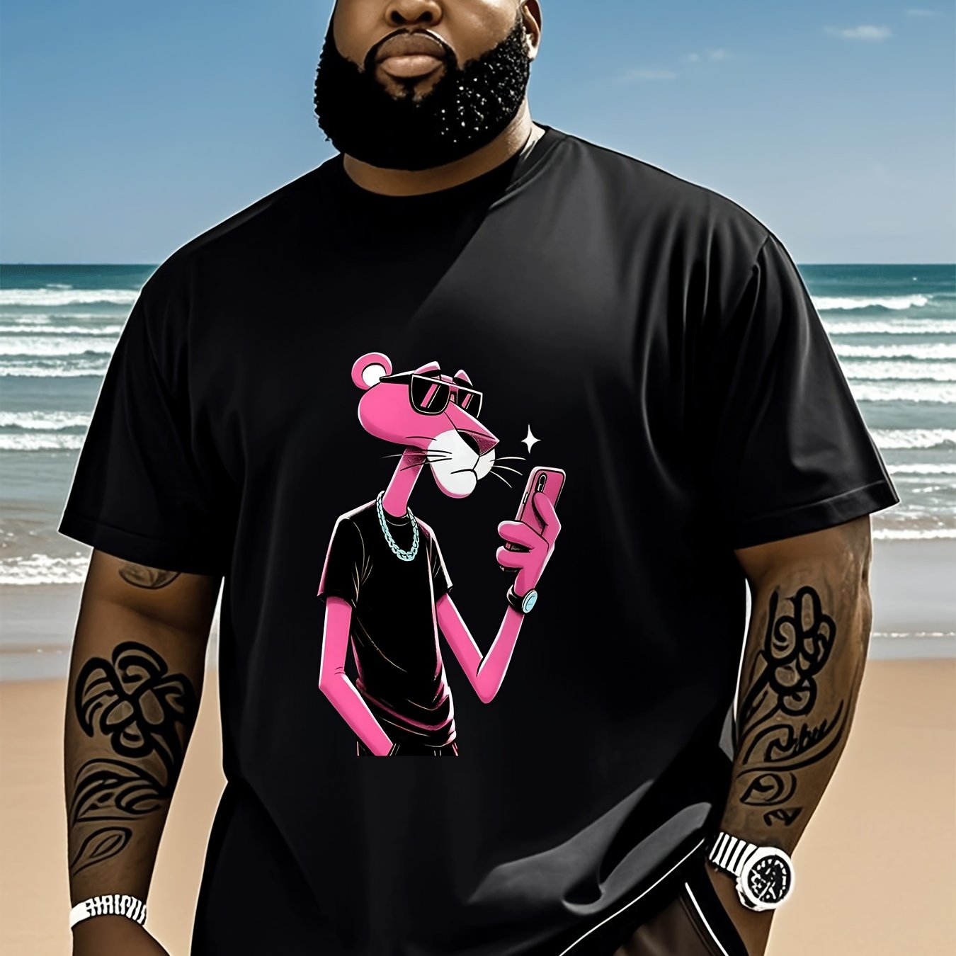 TEMU Men's Soft Cotton Casual T-shirt With - Chic - T - Shirt 100% Cotton Breathable T Shirt For For Casual Attire Tshirt