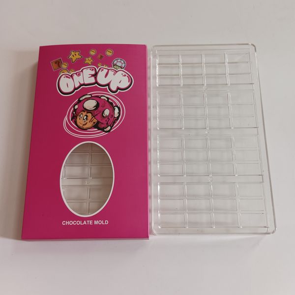 Compatible mold for One Up Mushroom Chocolate 4G Mushroom Milk Chocolate Bar Cookies and Cream Packaging Boxes
