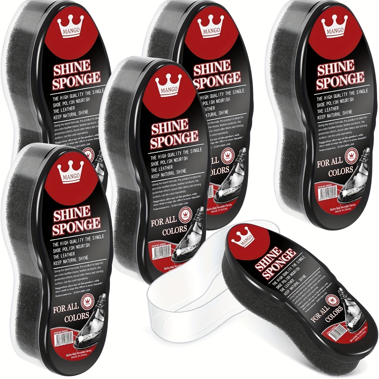 TEMU 6pcs Neutral Sponges With - Instant Leather Cleaner & Conditioner, 0.2oz Each, Formula For Shoes, Boots, Furniture & Accessories, Shoe