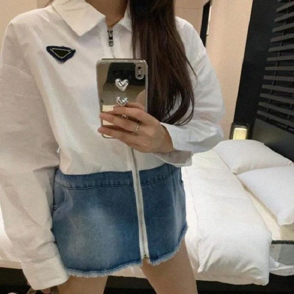 Women Silk Shirts Blouses Mens Woman Designer Tshirts with Letters Embroidery Spring Autumn Long Sleeve Tee Shirts Casual Tops S-L