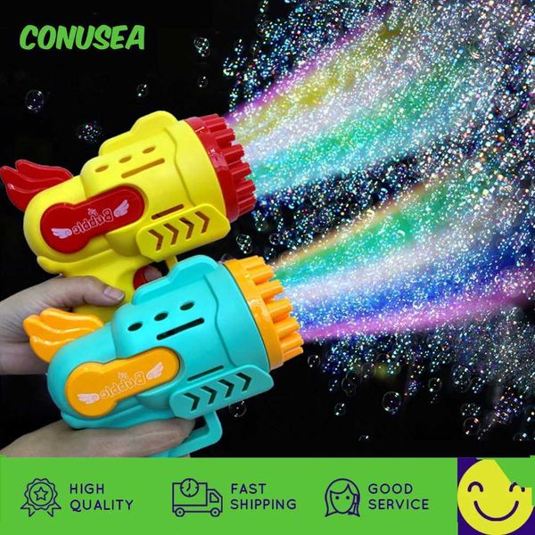 Sand Play Water Fun Kids Rocket Bubble Gun Blower 29 Holes Mini Bubble machine Summer Soap bubbles Toys for children girl Boys outdoor games