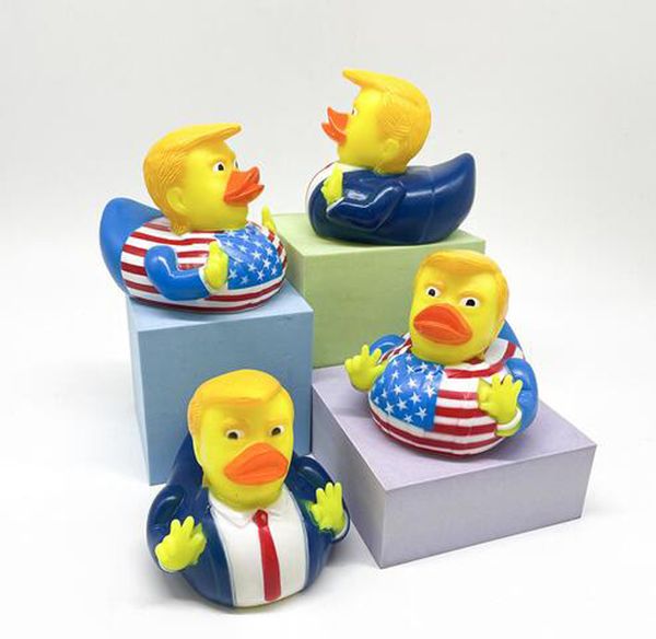 2024 Duck Bath Toy Novelty Items PVC Trump Ducks Shower Floating US President Flag Doll Showers Water Toys Novelty Kids Gifts