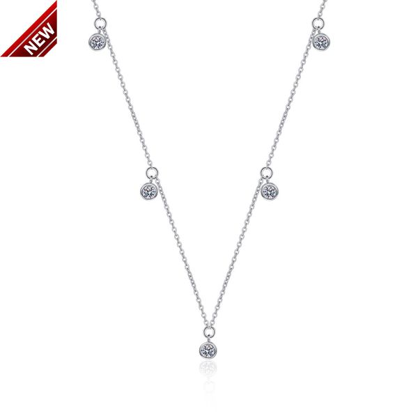 Jewelry 925 Sterling Silver Moissanite Wedding Designer Choker Necklace Sky Star Collar Chain Necklace
