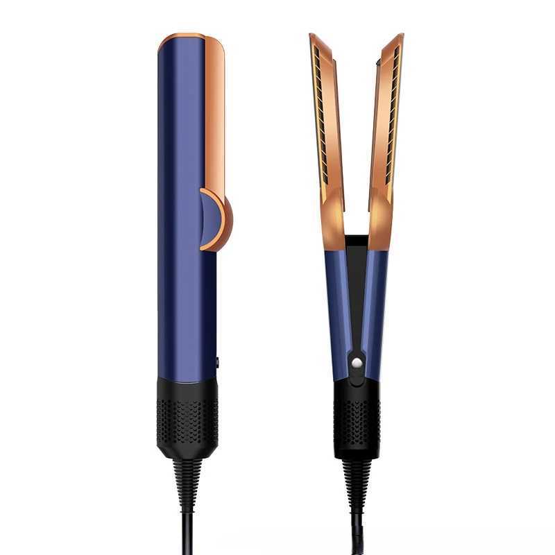 Professional Blue 2-in-1 Hair Straightener And Dryer Heat-Up Flat Iron Compatible with Airstrait Hair Styling Tool O250626