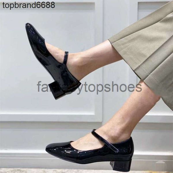 The Row shoes Dress Shoes Women Designers Rois French TR Mary Jane Shoes Thick Heel Flat Shoes Office Commuter High Heels Size 34-39
