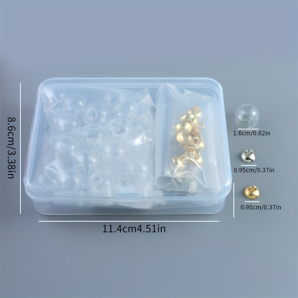 TEMU 30pcs Ywli Beads Set, Transparent Round Beads For Making, Craft Kit Supplies, No Plating, Jewelry Accessories & Manufacturing Essentials