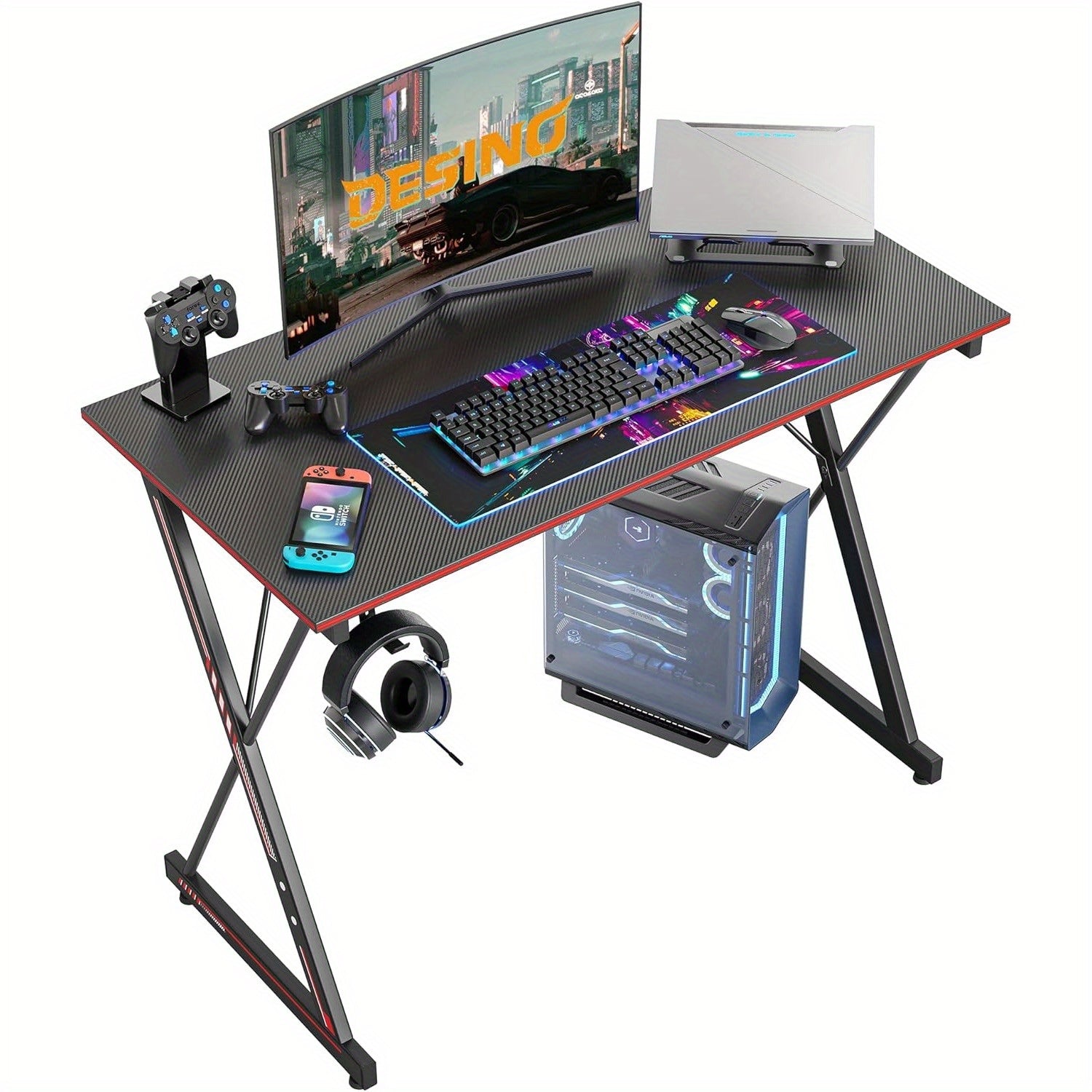 TEMU Gaming Desk 32 Inch Pc Computer Desk, Home Office Desk Table Gamer Workstation, Simple Game Table, Black