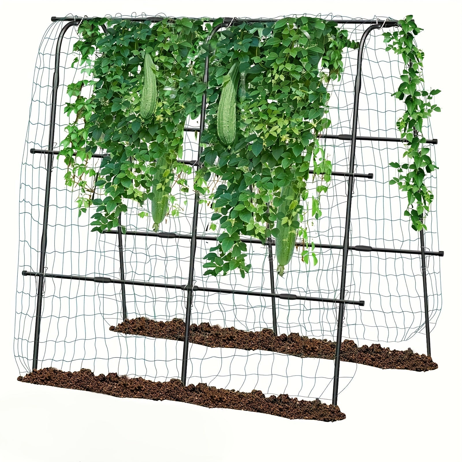 TEMU Cucumber Trellis For Garden Vegetable Trellis, 63" " U-shaped Metal Garden Trellis Arch Plant Grow Support Frame For Climbing Plants Support