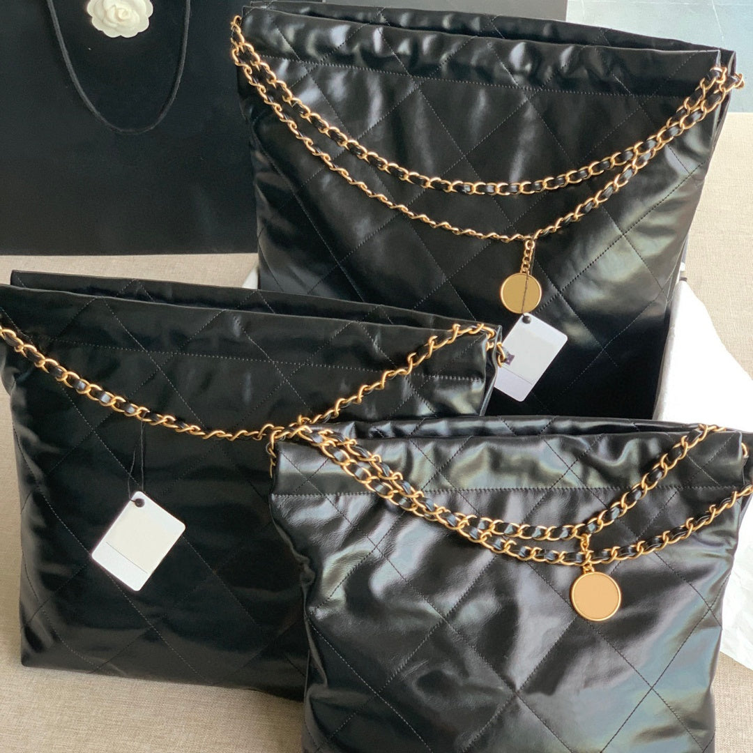 10A mirror shoulder 35CM women&#039;s calf leather chain shopping bag designer high-quality handbag C197