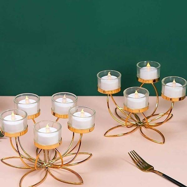 Mental Candlestick Holder IronCandlestick Holders for Romantic Candlelight Dinner Props Modern Table Decoration Bedroom DecorC241029