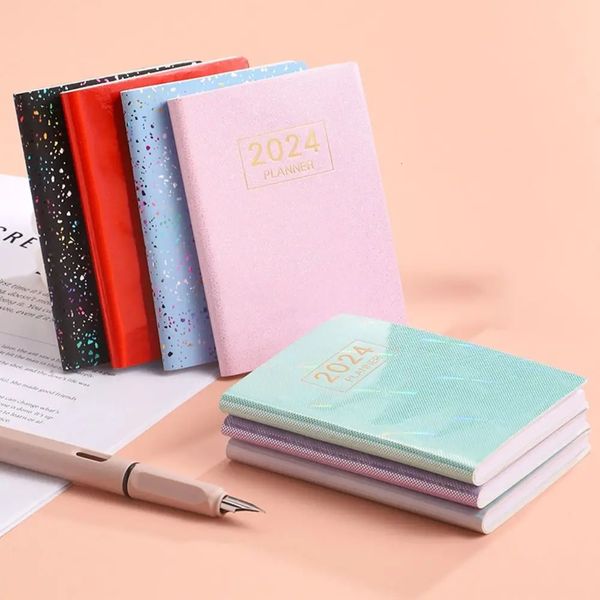 A7 Mini Portable Agenda Book Diary Weekly Planner Notebook used to create English notebooks with calendar and school office supplies 240808