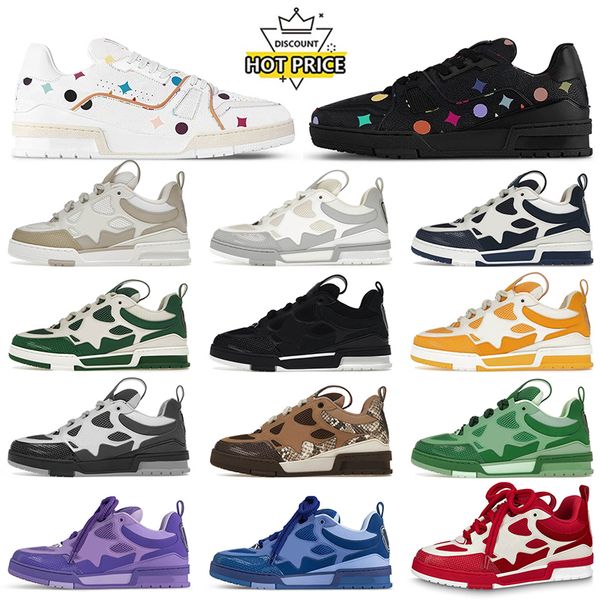 Designer Skate Shoes Virgílio Mulheres Menina Mesh Mesh Sneaker Plataforma Casual Sapatos Takashi Murakami Branco Preto Verde Vermelho Azul