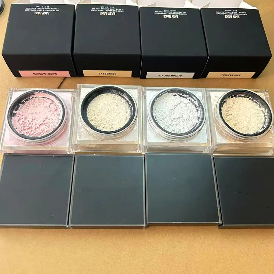 Face Powder Loose Baking Setting Powder 20g Makeup Easy Bake Natural Finishing Oil-control Loose Powders 4 colors Pound Cake Sugar Cookie Banana Bre
